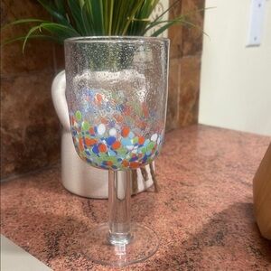 Colorful Confetti Wine Glass